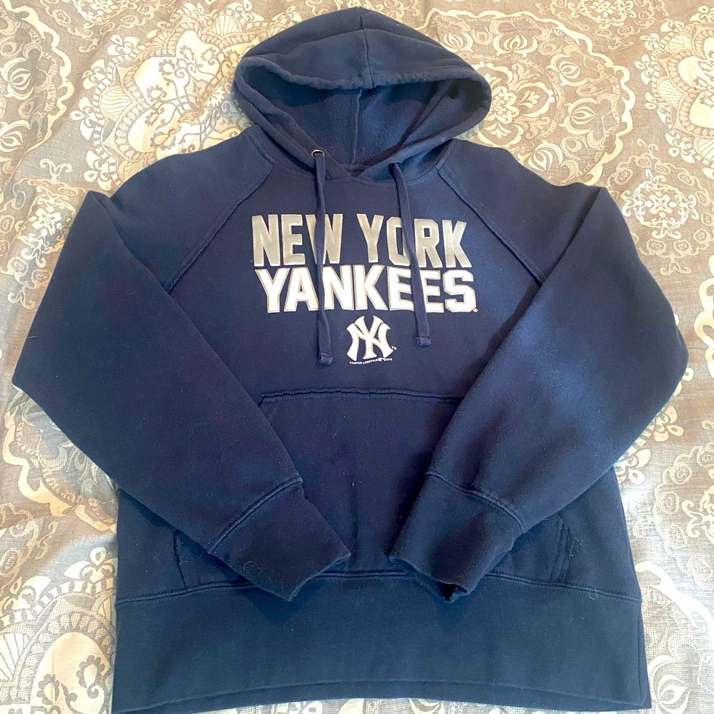 Navy blue Yankees hoodie. XS